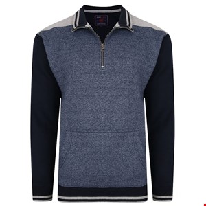 KAM Panelled 1/4 Zip Sweatshirt